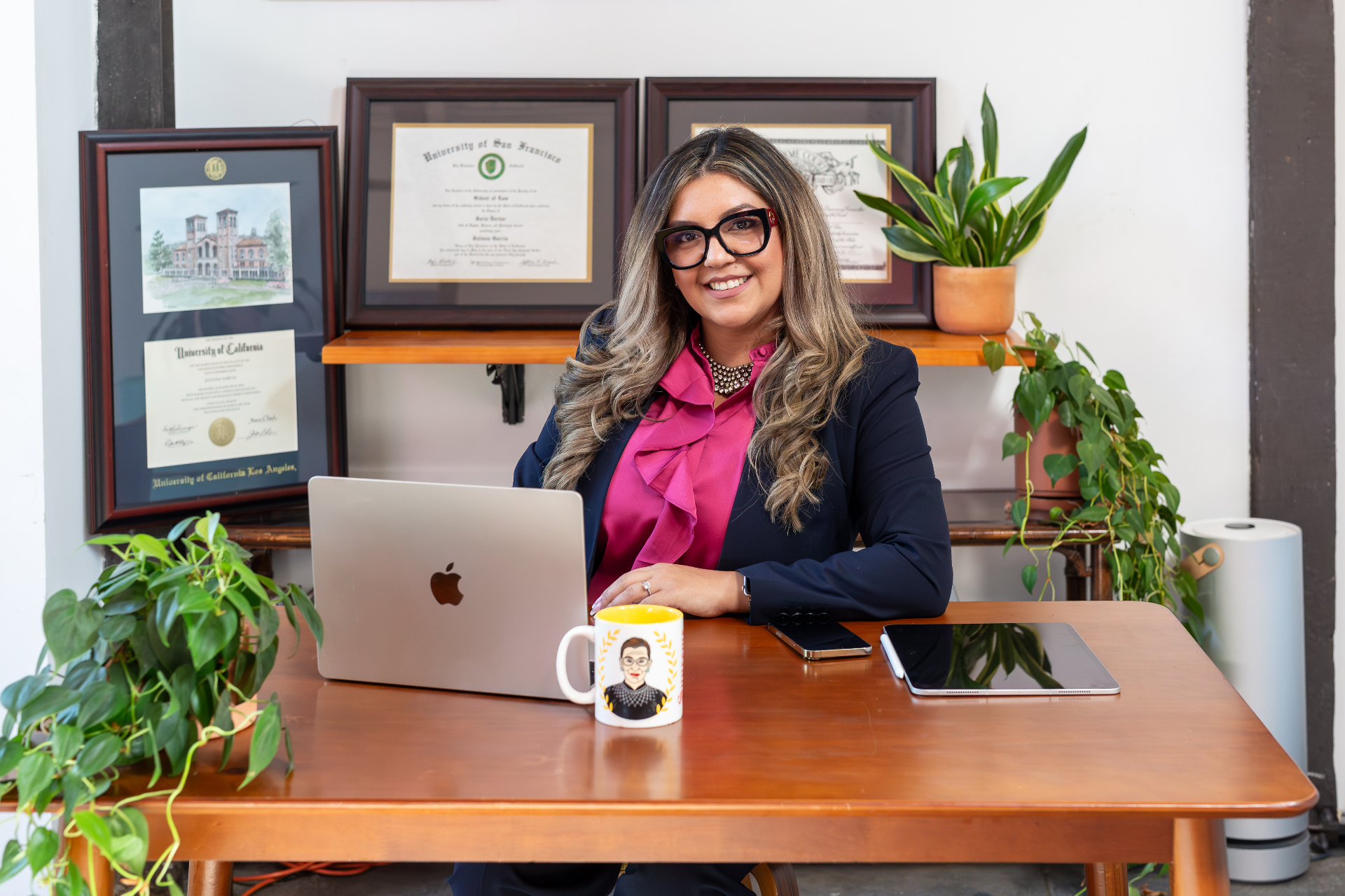 Attorney Juliana Garcia at her desk